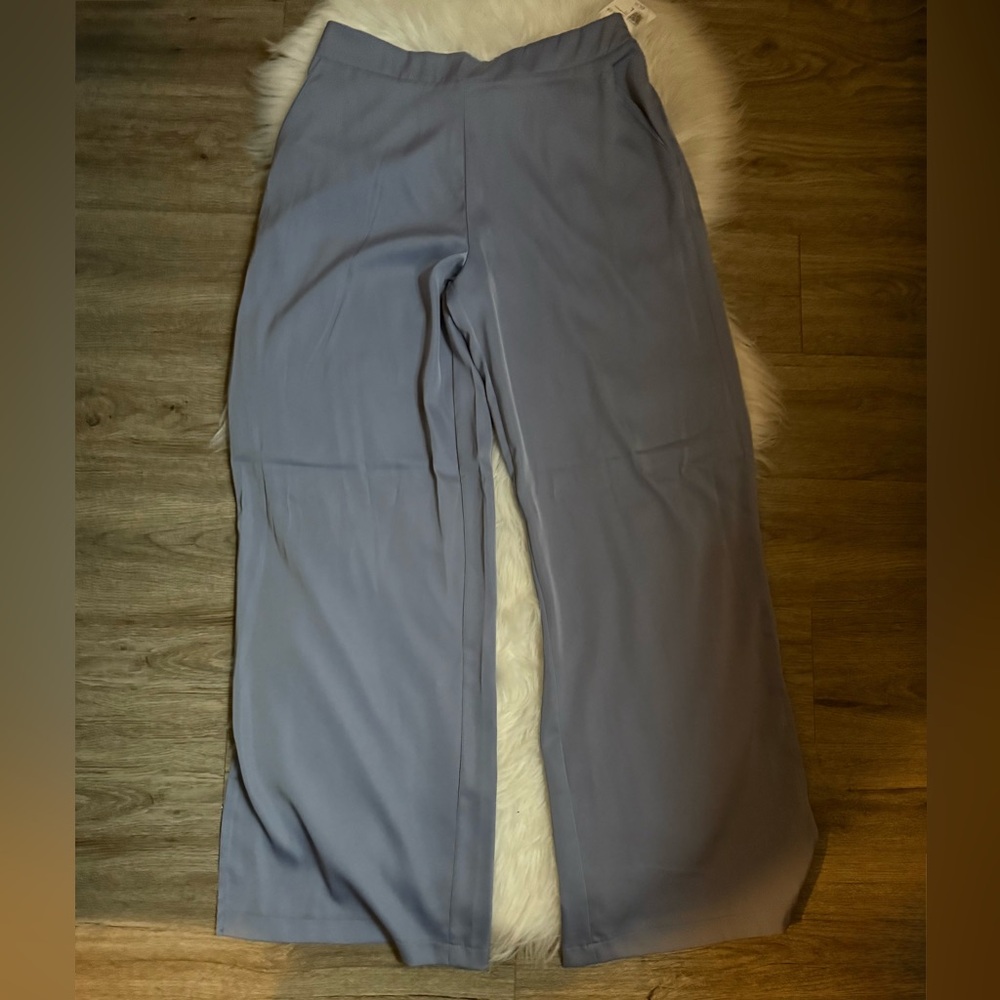 Forever 21 Powder Blue Wide-Leg High-Rise Pants